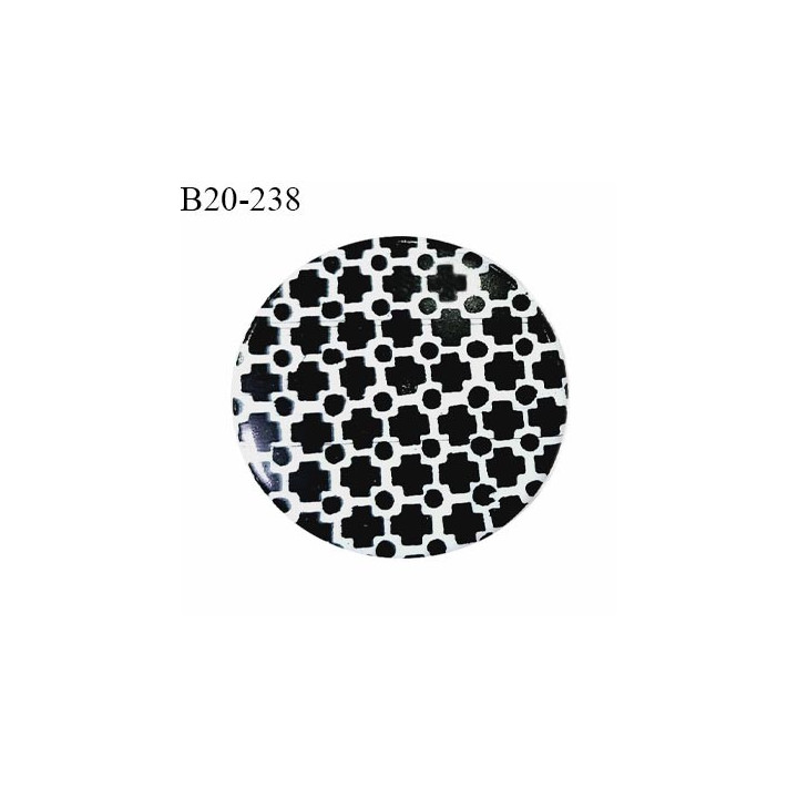 Bouton 20 mm en pvc couleur noir et blanc fabriqué en France diamètre 20 mm épaisseur 3 mm prix à l'unité