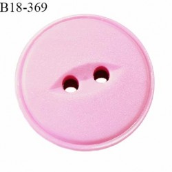 Bouton 18 mm couleur rose fabriqué en France 2 trous diamètre 18 mm épaisseur 4 mm prix à la pièce