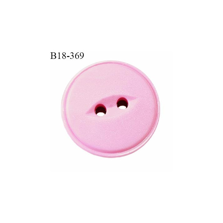 Bouton 18 mm couleur rose fabriqué en France 2 trous diamètre 18 mm épaisseur 4 mm prix à la pièce