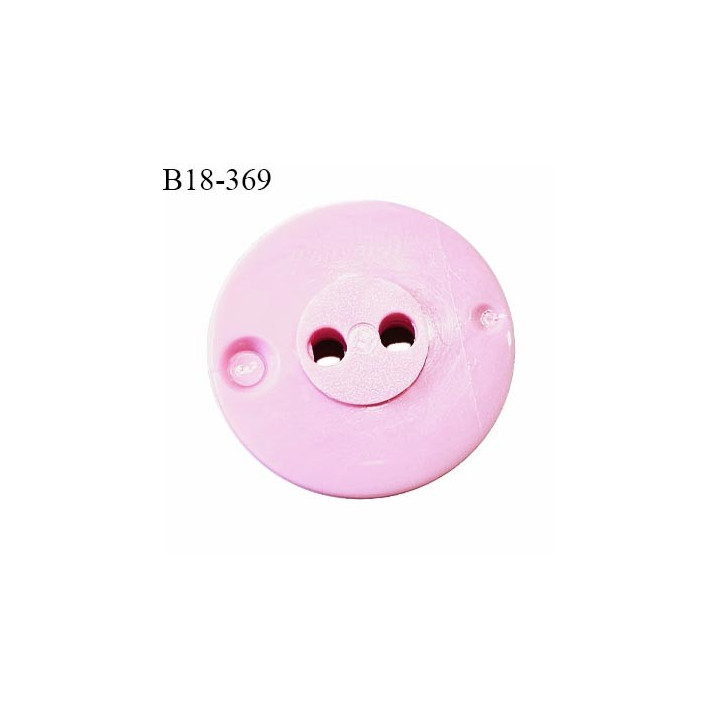 Bouton 18 mm couleur rose fabriqué en France 2 trous diamètre 18 mm épaisseur 4 mm prix à la pièce