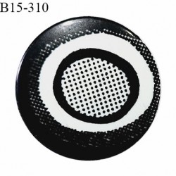 Bouton 15 mm en pvc couleur noir et blanc fabriqué en France diamètre 15 mm épaisseur 3 mm prix à l'unité