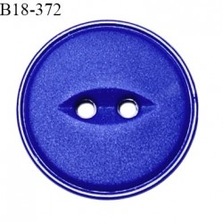 Bouton 18 mm couleur bleu électrique fabriqué en France 2 trous diamètre 18 mm épaisseur 4 mm prix à la pièce
