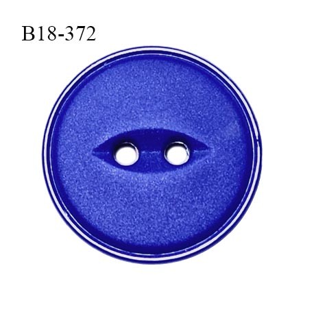 Bouton 18 mm couleur bleu électrique fabriqué en France 2 trous diamètre 18 mm épaisseur 4 mm prix à la pièce
