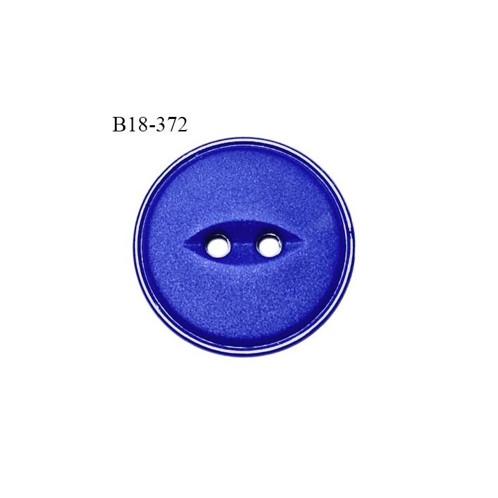 Bouton 18 mm couleur bleu électrique fabriqué en France 2 trous diamètre 18 mm épaisseur 4 mm prix à la pièce