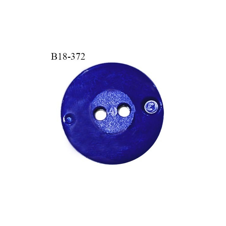 Bouton 18 mm couleur bleu électrique fabriqué en France 2 trous diamètre 18 mm épaisseur 4 mm prix à la pièce