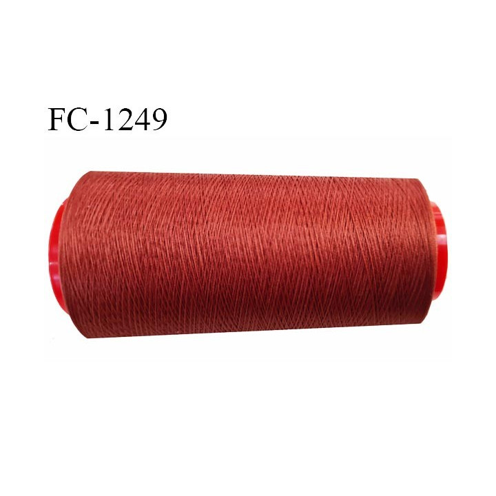 Cone de fil 5000 m mousse polyester n° 110 polyester couleur rouille  longueur 5000  mètres bobiné en France