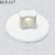 Bouton 15 mm en pvc couleur blanc avec motif ancre marine couleur noir fabriqué en France diamètre 15 mm prix à l'unité