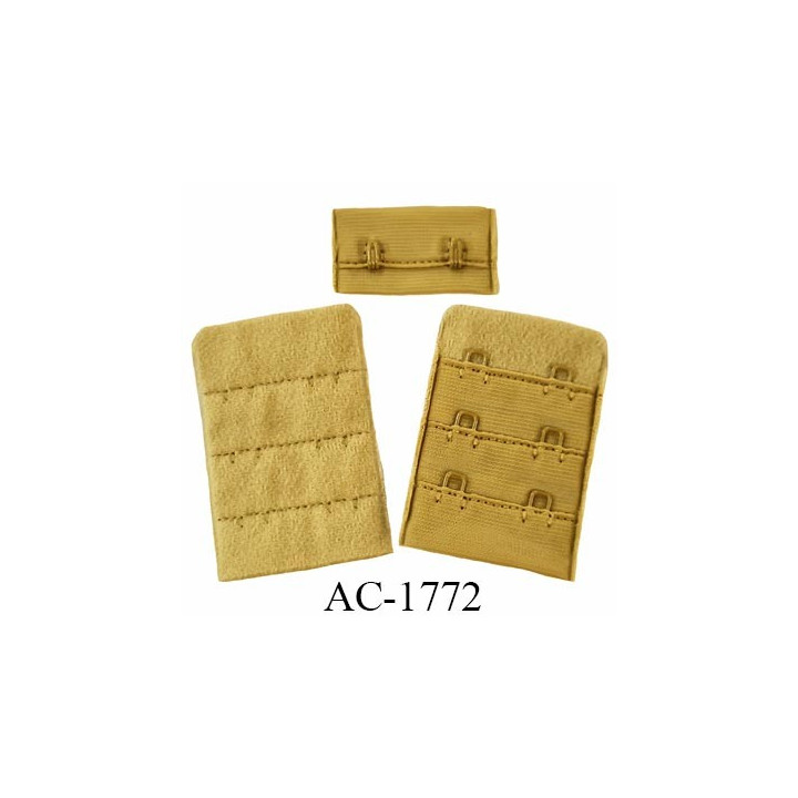 Agrafe 38 mm attache SG haut de gamme couleur moutarde 3 rangées 2 crochets largeur 38 mm hauteur 55 mm prix à l'unité