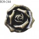 Bouton 20 mm en forme de rose en métal couleur laiton vieilli fabriqué en France accroche avec un anneauprix à l'unité