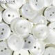 Bouton 12 mm en pvc couleur naturel brillant effet nacré fabriqué en France 2 trous prix à la pièce