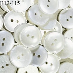 Bouton 12 mm en pvc couleur naturel brillant effet nacré fabriqué en France 2 trous prix à la pièce