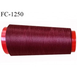 Cone de fil 1000 m mousse polyester n° 110 polyester couleur bordeaux bourgogne  longueur 1000  mètres bobiné en France