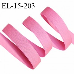 Elastique 15 mm lingerie haut de gamme couleur rose flashy brillant bonne élasticité doux au toucher prix au mètre