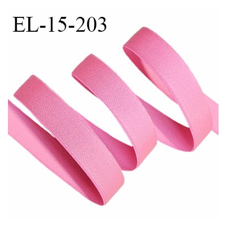 Elastique 15 mm lingerie haut de gamme couleur rose flashy brillant bonne élasticité doux au toucher prix au mètre