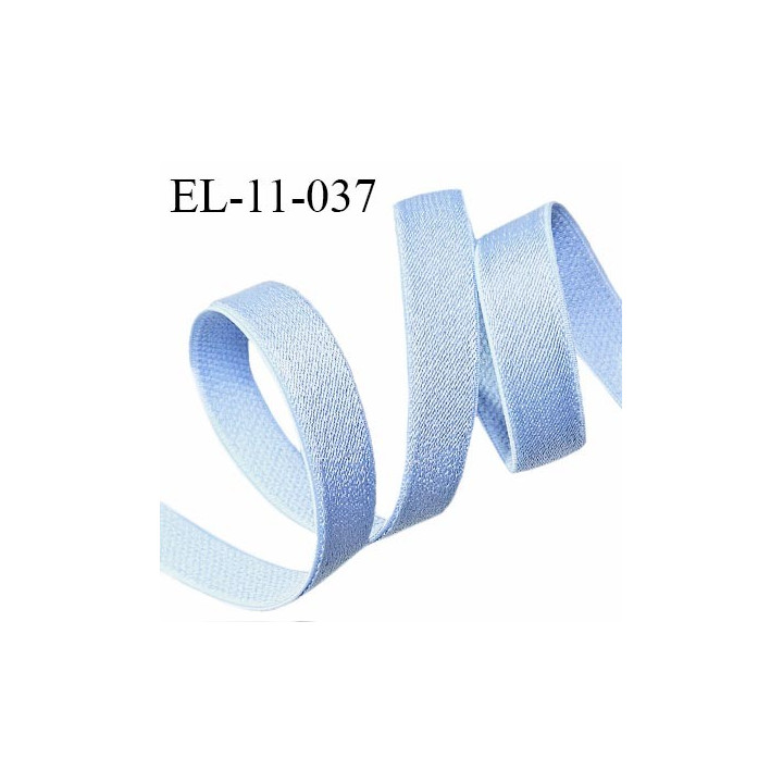 Elastique 11 mm lingerie couleur bleu pastel brillant allongement +60% largeur 11 mm prix au mètre
