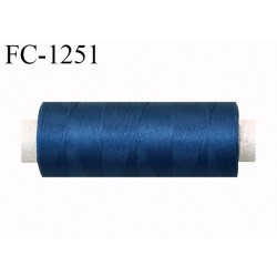 Bobine de fil 500 m mousse polyester n° 110 polyester couleur bleu longueur 500 mètres bobiné en France