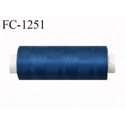 Bobine de fil 500 m mousse polyester n° 110 polyester couleur bleu   longueur 500  mètres bobiné en France