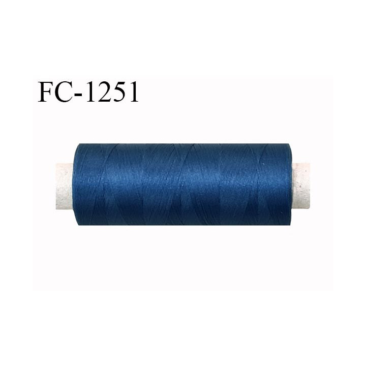 Bobine de fil 500 m mousse polyester n° 110 polyester couleur bleu   longueur 500  mètres bobiné en France