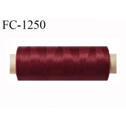 Bobine de fil 500 m mousse polyester n° 110 polyester couleur bordeaux bourgogne longueur 500 mètres bobiné en France