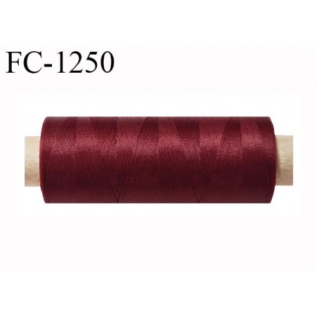 Bobine de fil 500 m mousse polyester n° 110 polyester couleur bordeaux bourgogne longueur 500 mètres bobiné en France