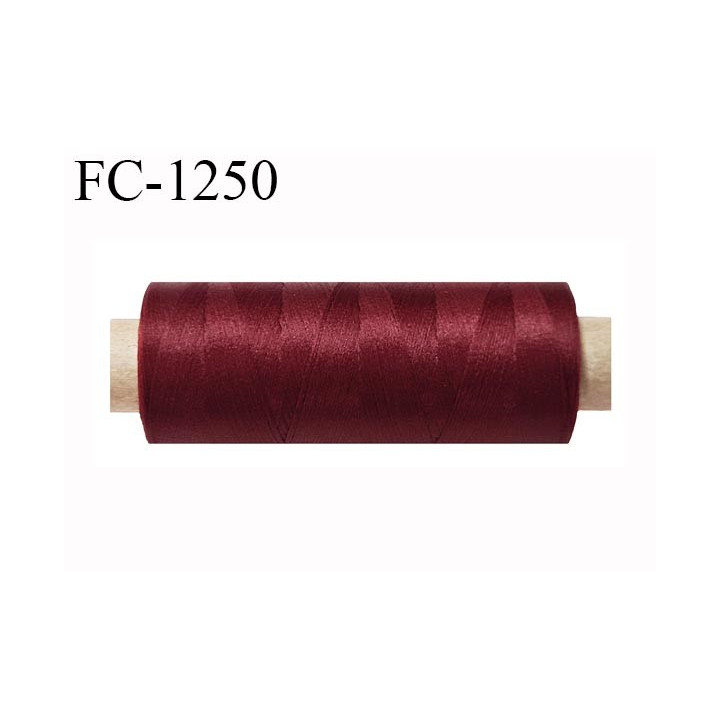 Bobine de fil 500 m mousse polyester n° 110 polyester couleur bordeaux bourgogne longueur 500  mètres bobiné en France