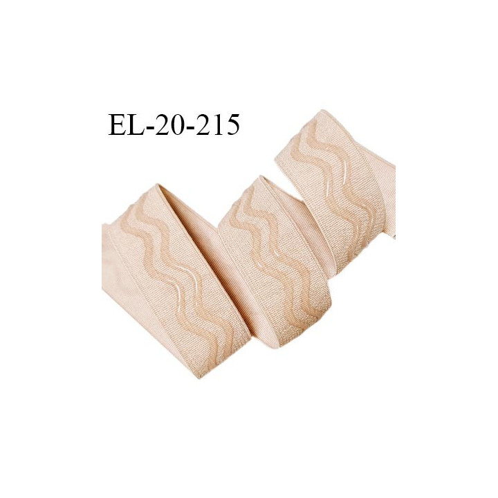 Elastique anti glisse 20 mm couleur chair bonne élasticité allongement +120% largeur 20 mm prix au mètre