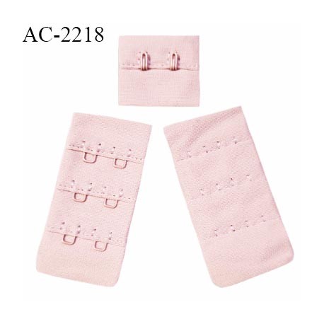 Agrafe 30 mm attache SG haut de gamme couleur rose poudré ou vieux rose clair 3 rangées 2 crochets prix au mètre