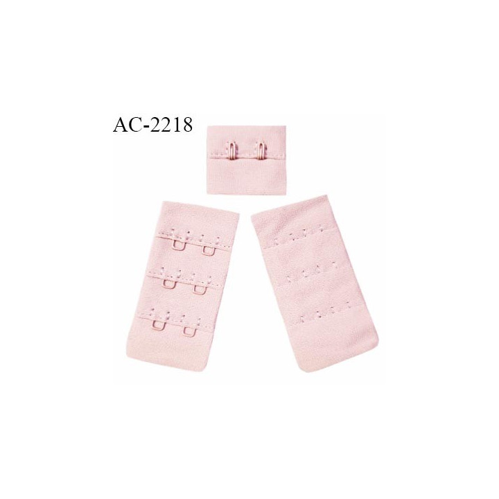 Agrafe 30 mm attache SG haut de gamme couleur rose poudré ou vieux rose clair 3 rangées 2 crochets prix au mètre