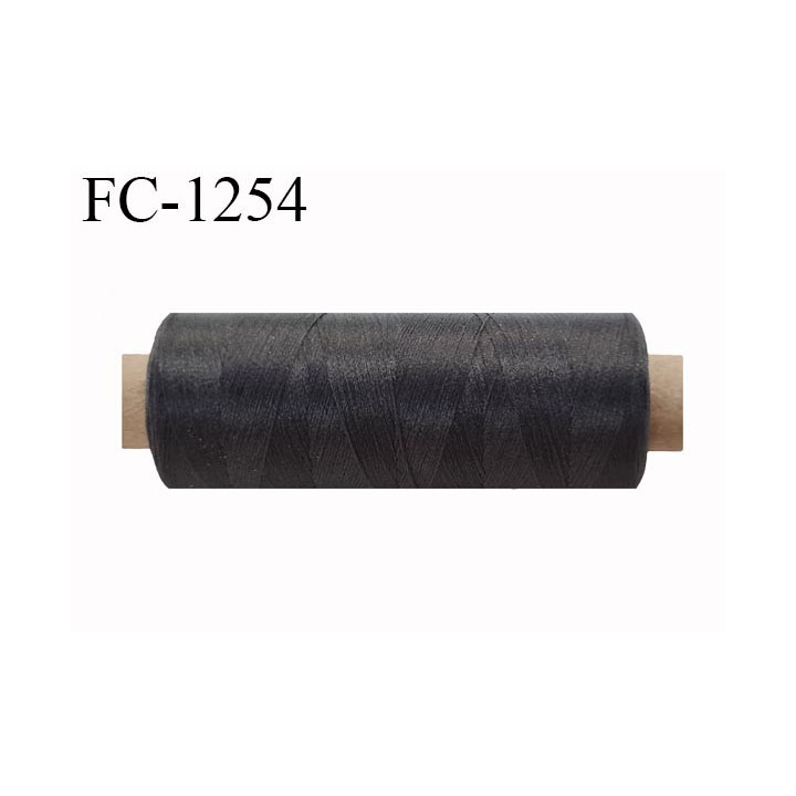 Bobine de fil 500 m mousse polyester n° 110 polyester couleur gris foncé longueur 500  mètres bobiné en France