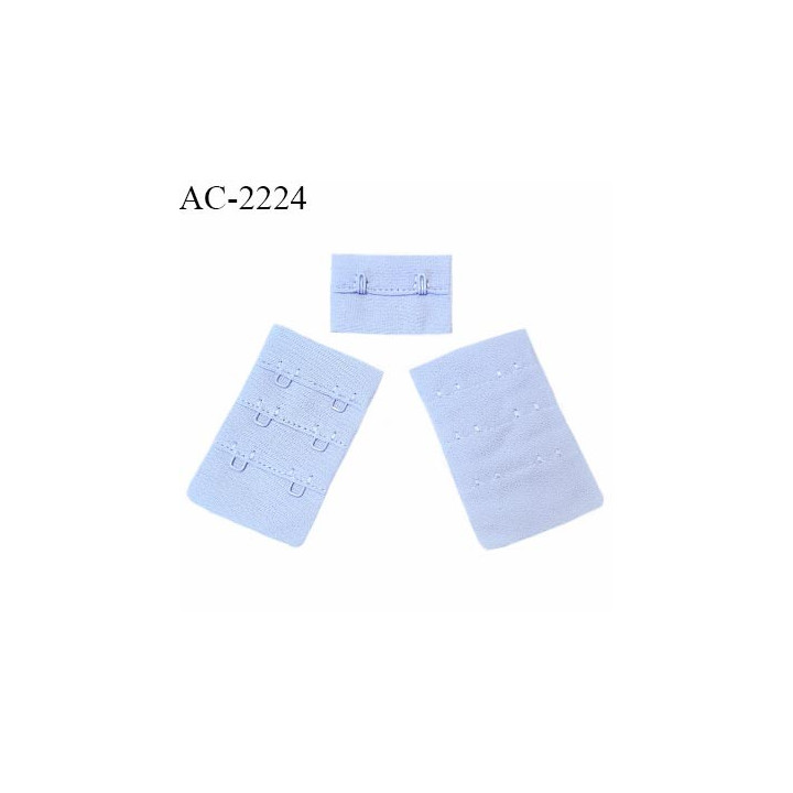 Agrafe 38 mm attache SG haut de gamme couleur bleu pastel 3 rangées 2 crochets largeur 38 mm hauteur 60 mm prix à la pièce