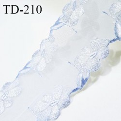 Dentelle broderie 9 cm haut de gamme largeur 9 cm couleur bleu ciel prix pour un mètre