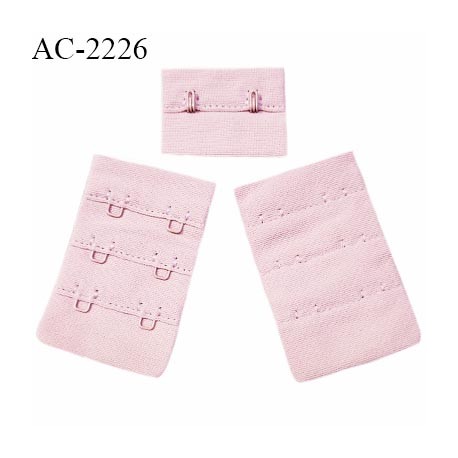 Agrafe 38 mm attache SG haut de gamme couleur rose poudré 3 rangées 2 crochets largeur 38 mm hauteur 60 mm prix à la pièce