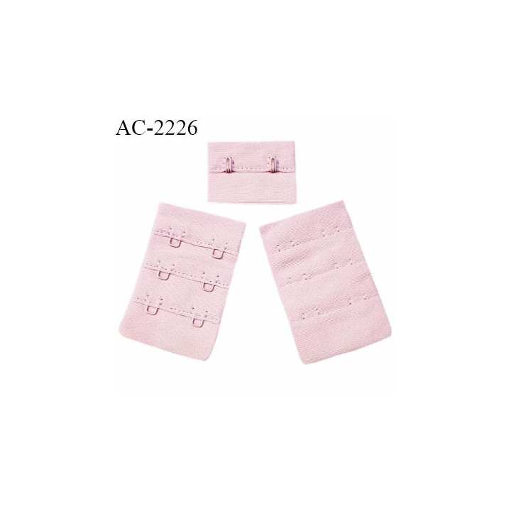 Agrafe 38 mm attache SG haut de gamme couleur rose poudré 3 rangées 2 crochets largeur 38 mm hauteur 60 mm prix à la pièce