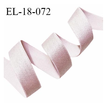 Elastique 18 mm lingerie haut de gamme couleur rose poudré ou vieux rose clair brillant doux au toucher prix au mètre