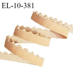 Elastique picot lingerie 10 mm haut de gamme couleur peau dorée largeur 10 mm + 2 mm de picots allongement + 150% prix au mètre