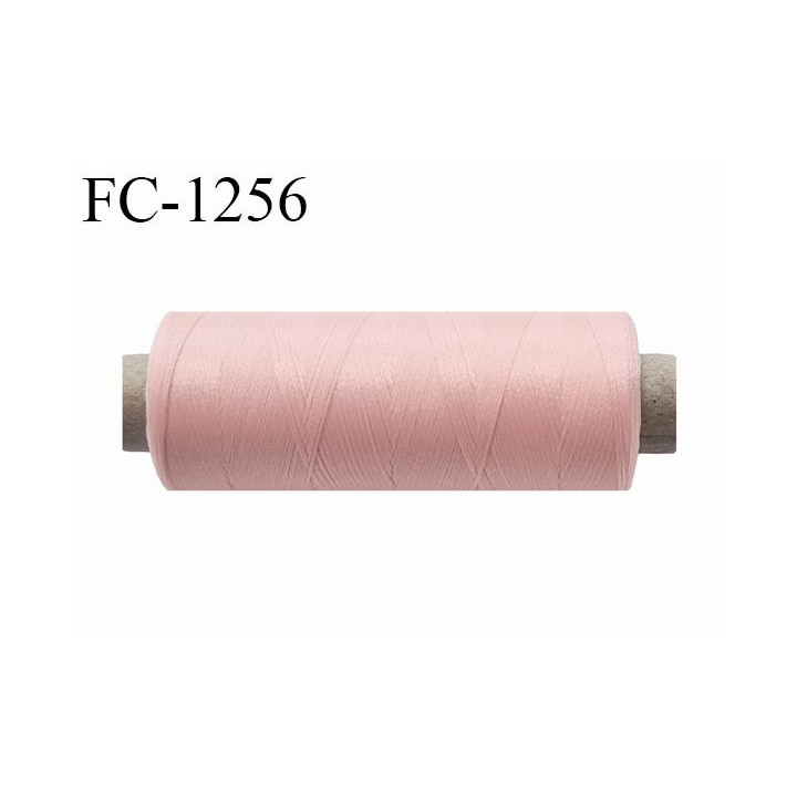 Bobine de fil 500 m mousse polyester n° 110 polyester couleur rose longueur 500  mètres bobiné en France
