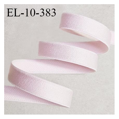 Elastique lingerie 10 mm haut de gamme couleur rose pastel brillant largeur 10 mm allongement +60% prix au mètre