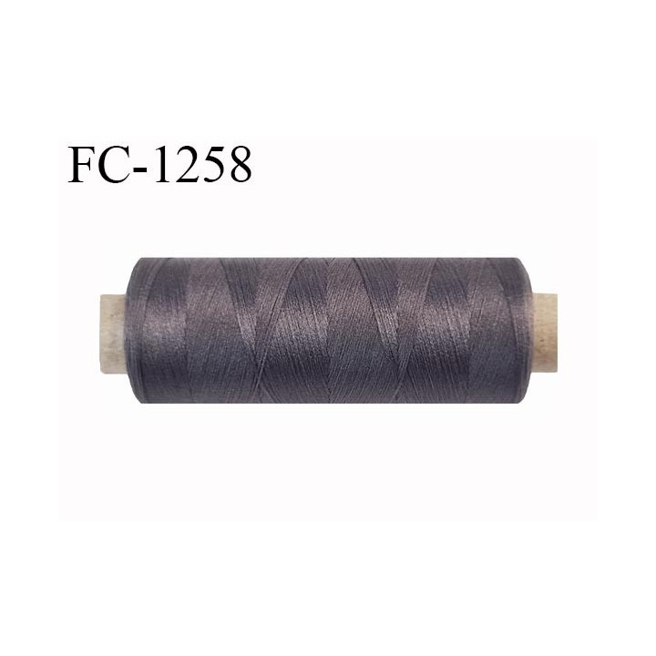 Bobine de fil 500 m mousse polyester n° 110 polyester couleur gris ardoise longueur 500  mètres bobiné en France
