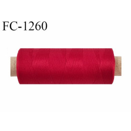 Bobine de fil 500 m mousse polyester n° 110 polyester couleur rouge longueur 500  mètres bobiné en France