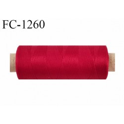 Bobine de fil 500 m mousse polyester n° 110 polyester couleur rouge longueur 500 mètres bobiné en France