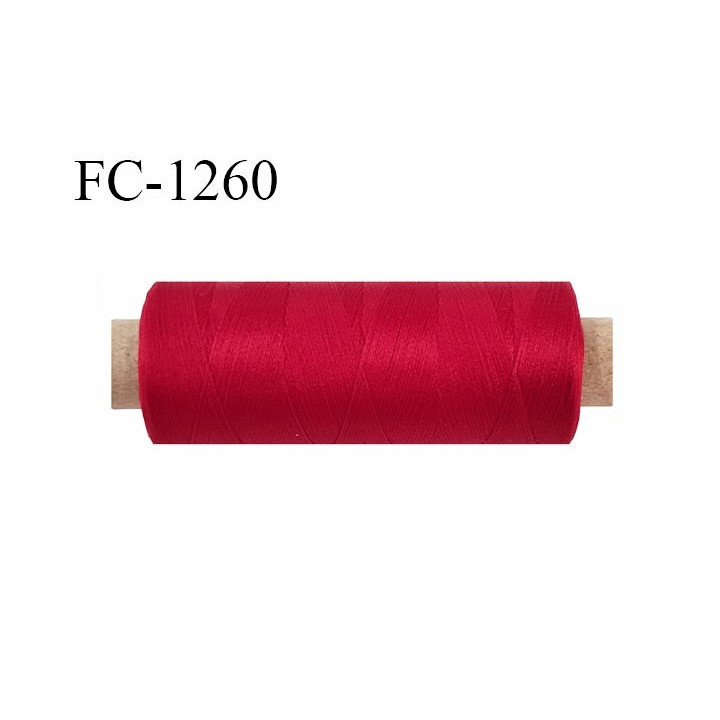 Bobine de fil 500 m mousse polyester n° 110 polyester couleur rouge longueur 500  mètres bobiné en France