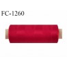 Bobine de fil 500 m mousse polyester n° 110 polyester couleur rouge longueur 500 mètres bobiné en France