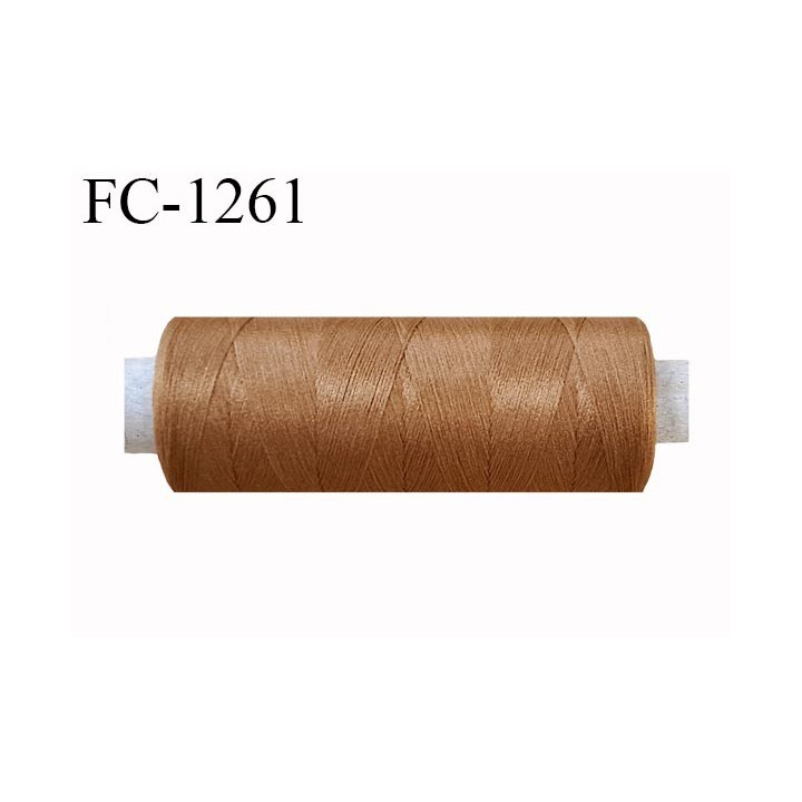 Bobine de fil 500 m mousse polyester n° 110 polyester couleur caramel ou camel longueur 500  mètres bobiné en France
