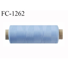 Bobine de fil 500 m mousse polyester n° 110 polyester couleur  bleu ciel longueur 500  mètres bobiné en France
