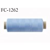 Bobine de fil 500 m mousse polyester n° 110 polyester couleur bleu ciel longueur 500 mètres bobiné en France