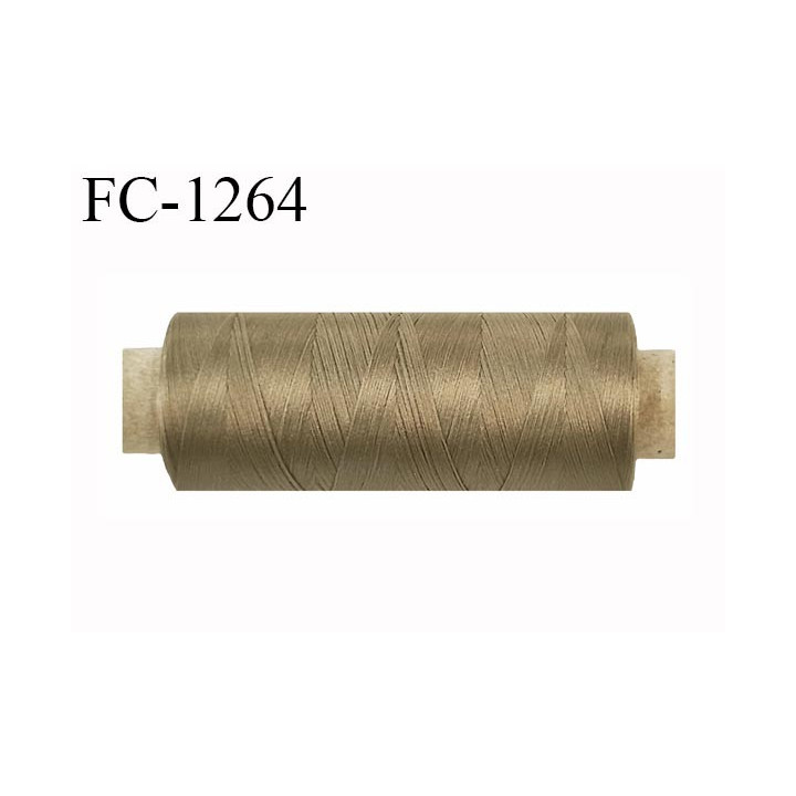 Bobine de fil 500 m mousse polyester n° 110 polyester couleur bronze kaki longueur 500  mètres bobiné en France