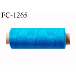 Bobine de fil 500 m mousse polyester n° 110 polyester couleur bleu turquoise longueur 500  mètres bobiné en France
