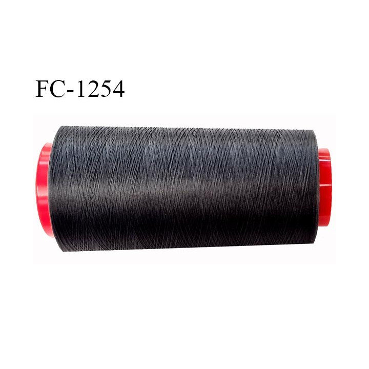 Cone de fil 1000 m mousse polyester n° 110 polyester couleur gris foncé longueur 1000  mètres bobiné en France