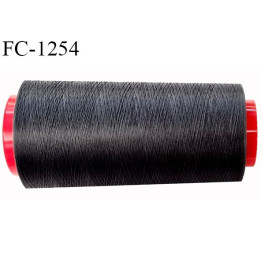 Cone de fil 2000 m mousse polyester n° 110 polyester couleur gris foncé longueur 2000  mètres bobiné en France
