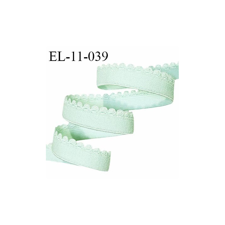 Elastique picot 11 mm haut de gamme couleur vert pâle haut de gamme largeur 11 mm prix au mètre